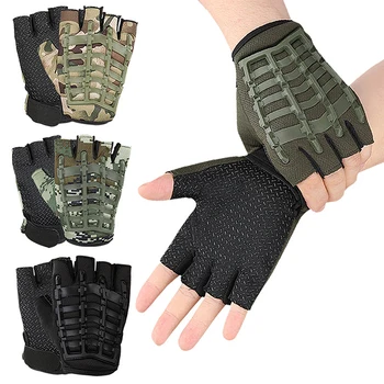 1 пара тактических перчаток без пальцев, армейские боевые Противоскользящие спортивные перчатки на открытом воздухе с полупальцами для мужчин и женщин