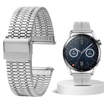 20 мм Ремешок для Samsung Galaxy Watch 6 5 4 Pro Classic 43 мм 47 мм 22 мм Браслет Из Нержавеющей Стали Correa Huawei Watch 4 GT 2 3 Band
