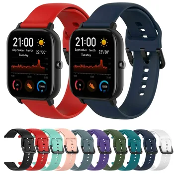 20 мм Силиконовый Ремешок для спортивных часов Samsung Galaxy Watch Active Strap Galaxy Watch 42 мм Резиновый Ремешок Для часов Amazfit BIP GTS Band