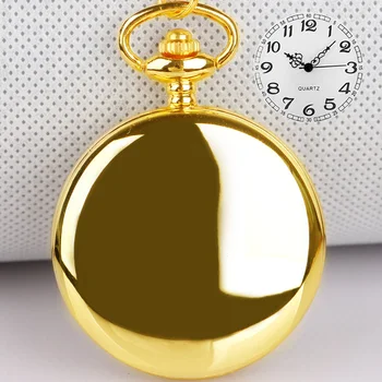 2023 Золотые Гладкие Маленькие и удобные Винтажные карманные часы в стиле стимпанк, подарочный брелок для мужчин и женщин CF1003