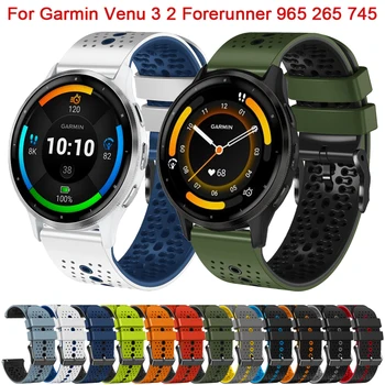 22 мм Силиконовый Ремешок Для Garmin Venu 3 2 Vivoactive 4 Smart Watch Band Forerunner 745 965 255 265 Спортивный Браслет Браслет