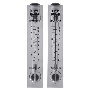 2шт Расходомер типа крепления на панели для измерения расхода воды 0,5-5 GPM 2-18 LPM