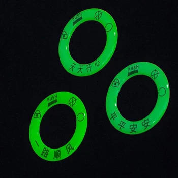 5 штук мотоцикл электромобиль светящийся брелок для ключей зажигания Крышка наклейки Декоративное кольцо для выключателя света флуоресцентная наклейка