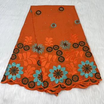 5 ярдов Африканской швейцарской вуали Кружевная ткань Уникальный дизайн Вышивка хлопок для пошива вечернего платья