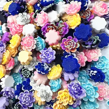 50 Штук 15-миллиметровых цветов из смолы, светящиеся цветы, декоративные поделки, кабошон с плоской спинкой, альбом для вырезок, аксессуары 