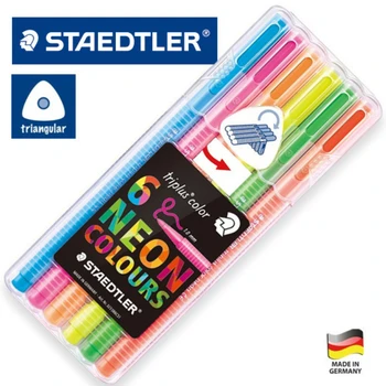 6-цветная неоновая маркерная ручка STAEDTLER, держатель ручки Triplus, Маркерная ручка акварелью 1 мм, канцелярские принадлежности Marcadores