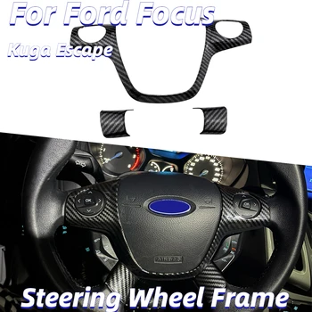 ABS Хромированная накладка на рулевое колесо из углеродного волокна с отделкой блестками для Ford Focus 3 Mk3 Kuga Escape 2012 2013 2014 2015