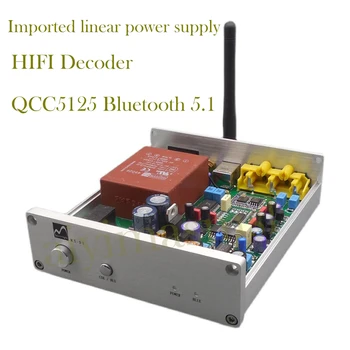 AIYIMA SMSL Домашний Декодер Hi-Fi QCC5125 Bluetooth 5.1 Приемник Без потерь Поддержка APTX-HD/LDAC Импортный линейный декодер источника питания