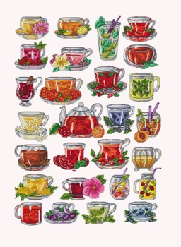 Ароматизированный Чайный Набор Для Домашнего Декора Homfun Craft Набор Для Вышивания Крестиком DIY Наборы Для Вышивания Крестиком Холодильник-Холодильник