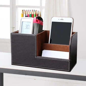 Держатель ручки, многофункциональный креативный настольный ящик для хранения ручек для офиса и дома (черный)