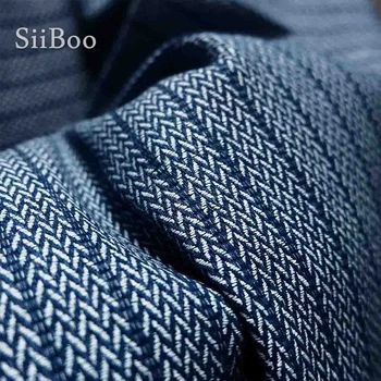 Дизайнерская одежда Siiboo из хлопчатобумажной ткани demin в полоску nordic style sp6333