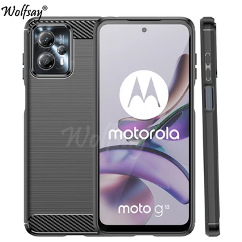 Для Motorola Moto G23 Чехол Силиконовый Из Углеродного Волокна Задняя Крышка Для Moto G23 G13 G53 G32 G42 G52 G72 G22 E22i Чехол Для Moto G23 Чехол