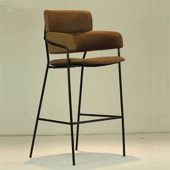 Европейские Простые барные стулья Мебель для бара для отдыха Модная Ткань Высокий барный стул Креативная спинка Стойка регистрации отеля Высокий барный стул