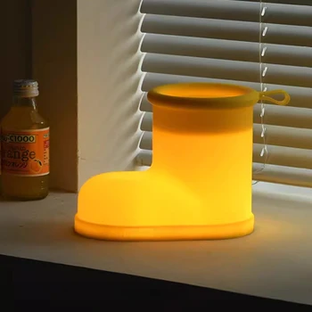 Желтый ночник Rainboot, USB Перезаряжаемый силиконовый ночник, подарок для прикроватной тумбочки в детской спальне, пара детских ночников
