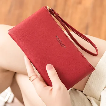 Женская длинная сумочка за границей, новая корейская версия многофункциональной студенческой сумочки, сумочка из мягкой кожи для мобильного телефона