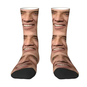 Забавные мужские носки-платья Nicolas Cage Унисекс, теплые удобные носки с 3D-печатью, забавные мемы для команды
