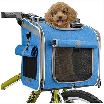 Изготовленная на заказ Передняя корзина, Расширяемая, Съемная с мягкой стороной, Корзина для велосипеда для собак, Руль для велосипеда, Рюкзак для переноски домашних животных