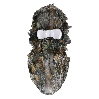 Камуфляжная охотничья 3D маска для лица с листьями, капюшон, головной убор для охоты и рыбалки, Камуфляжная шляпа