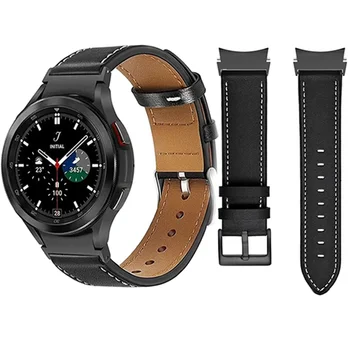 Кожаные Ремешки Для Samsung Galaxy Watch 4 5 Pro 45 мм 44 мм 40 мм/Galaxy Watch 6 Classic 43 мм 47 мм Спортивный Браслет Smartwatch