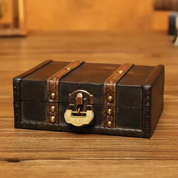 Коробка для хранения винтажной коробки, настольная деревянная коробка, Европейская деревянная коробка для писем, канцелярские принадлежности lockroom в античном стиле lockbox