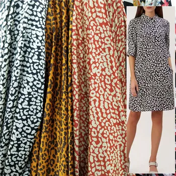 Леопардовый принт Креп Шармез Ткань Юбка Шарф Платье рубашка Лента для шитья своими руками