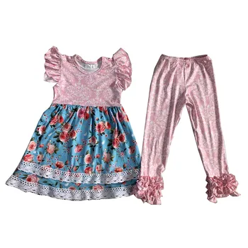 Летняя коллекция детской одежды-бестселлер, бутик для маленьких девочек, платье с летящими рукавами, брючный костюм, детская мода, сгусток
