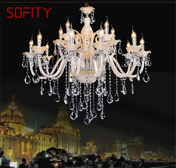 Люстры в европейском стиле SOFITY, светодиодные свечи, хрустальные подвесные светильники, роскошные декоративные светильники для дома, гостиничного зала.