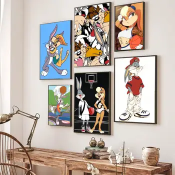 Модный плакат с изображением кролика Багза Банни, самоклеящийся художественный плакат, Ретро наклейка из Крафт-бумаги, Сделай САМ, Комната, Бар, Кафе, Винтаж