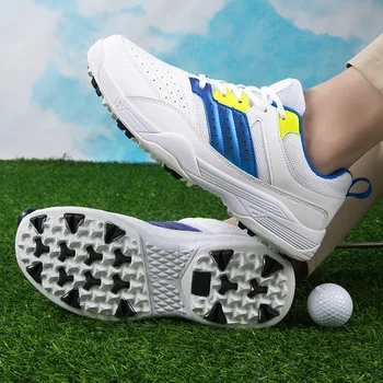 Мужская профессиональная обувь для гольфа, уличные кроссовки для тренировок по гольфу, белые синие кроссовки для гольфа 36-46 размеров