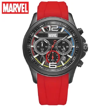 Мужские Часы Marvel For The Avengers Chronograph Спортивные Кварцевые Наручные Часы С Тремя Циферблатами Со Светящейся Датой Водонепроницаемые Reloj Hombre