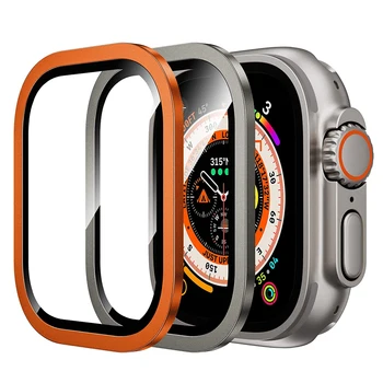 Накладка на Бампер для Apple Watch 49 мм Защитная Пленка Для Экрана Из Закаленного Стекла iWatch Ультралегкая Рамка Из Титанового Сплава Безель Кольцо