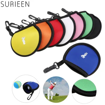 Неопреновые портативные сумки для мячей для гольфа, держатель для футболок для гольфа, небольшой поясной зажим, сумка для хранения, вмещающая до 2 мячей для тренировок, аксессуары