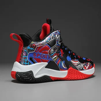Новая баскетбольная обувь для мальчиков с толстым дном, нескользящая детская спортивная обувь для девочек, уличная баскетбольная спортивная обувь31-40