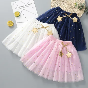 Новая юбка little star для девочек, короткая юбка из чистой марли, юбка-пачка для танцев