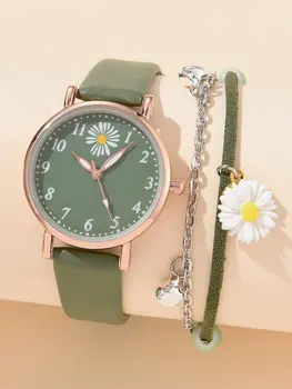 Новые часы для женщин, платье, Романтический браслет, наручные часы, модные женские кожаные кварцевые часы, женские часы Montre Femme