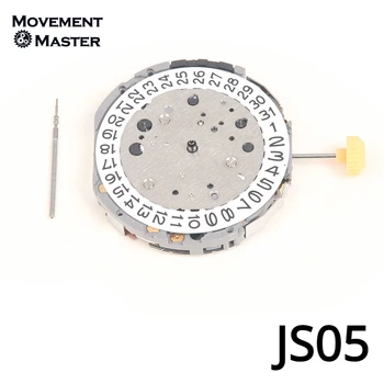 Новый оригинальный японский механизм JS05, Одиночный календарь, 6 стрелок, 4 точки, Календарь 2.6.10, Маленькие секундные часы, Детали кварцевого механизма