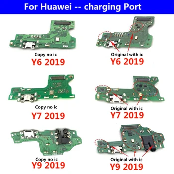 Оригинальный USB-порт для зарядки Микрофон Док-станция для подключения микрофона Гибкий кабель Запасные части для Huawei Y6 Y7 Y9 Y5 Prime 2018 2019