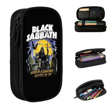 Пеналы Black Sabbath Rock, тяжелый металлический чехол для карандашей, ручка для девочек и мальчиков, большая сумка для хранения школьных принадлежностей, подарочные канцелярские принадлежности