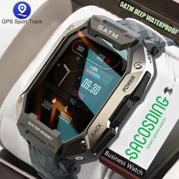 Прочные Уличные Военные Водонепроницаемые Часы 5ATM Bluetooth Smartwatch Sport Для Мужчин Watch 2023 Новые Часы Для xiaomi realme huawei