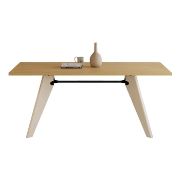 Прямоугольный рабочий стол из массива дерева во французском ретро-стиле, офисный стол, обеденный стол для домашнего творчества