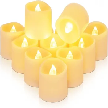 Реалистичные беспламенные светодиодные свечи, имитирующие электрические чайные гирлянды на батарейках для украшения рождественских и хэллоуинских обетов