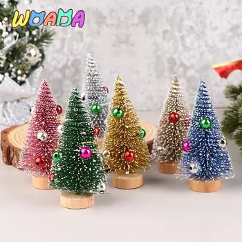 Рождественская елка, кедровое дерево, снежинка, сосновые иглы, елка, кукольный домик, фестивальный настольный миниатюрный снежный декор
