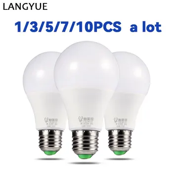 Светодиодная лампа E27 AC 85V-265V Энергосберегающие Светодиодные Лампы для Наружного Освещения 3W 5W 7W 9W 15W 18W Smart IC High Brightness Lampada LED Bulb
