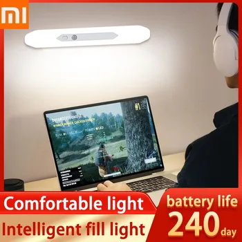 Светодиодный ночник Xiaomi с датчиком движения, перезаряжаемая Usb подсветка, кухонная настольная лампа с регулируемой яркостью для украшения игровой комнаты