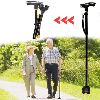 Складная телескопическая трость Elder Cane, надежные трости для ходьбы со светодиодной подсветкой, костыли Elder для матерей и отцов старшего возраста