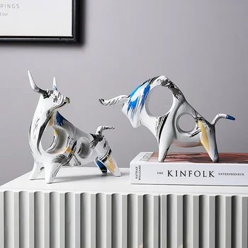 современный минималистичный домашний декор статуэтки для интерьера миниатюрная статуэтка коровы фигурки миниатюры настольные Аксессуары для домашнего декора