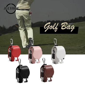 Сумка для хранения мячей для мини-гольфа с 2 тройниками, двойная сумка для мячей, портативная мягкая красочная поясная сумка из искусственной кожи, аксессуары для гольфа