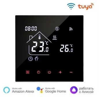 Умный термостат Tuya WiFi ЖК-дисплей с сенсорным экраном для электрического подогрева пола, пульт дистанционного управления температурой воды/газового котла
