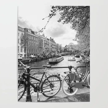 Холст Настенное искусство Амстердамский канал Домашний Декоративный плакат с HD-печатью 