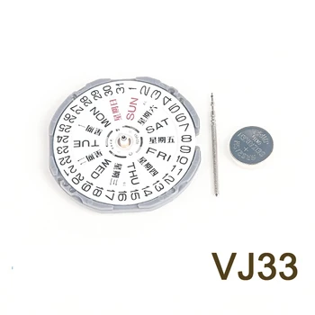 Японский механизм VJ33 совершенно новый оригинальный кварцевый механизм с двойным календарем VJ33B, аксессуары для часов, электронный механизм